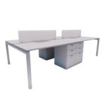Nexus Cluster of 4 Workstation with Fixed Pedestal